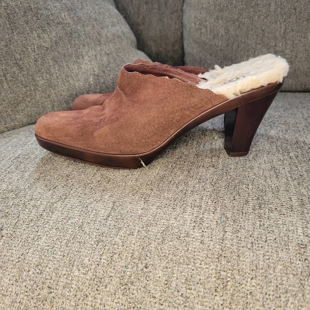 Ugg heeled mule with shearling sole